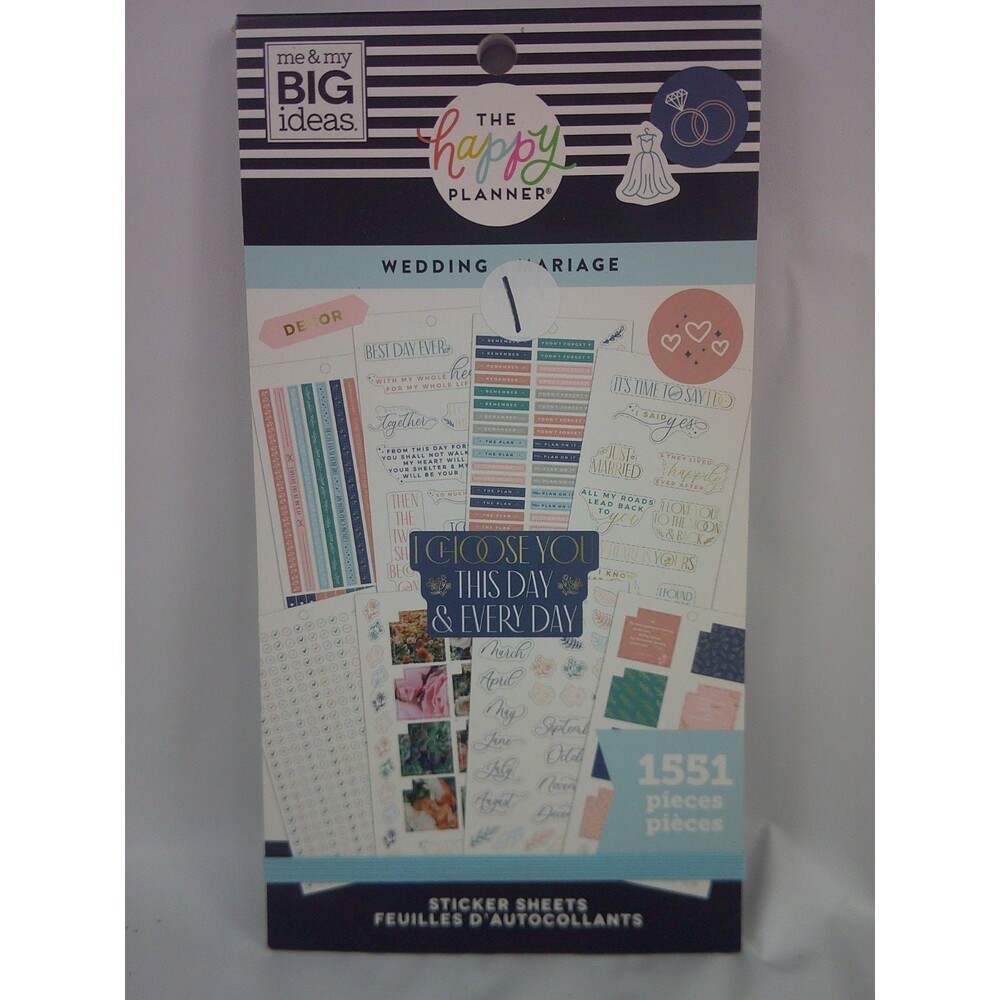 The Happy Planner Wedding Marriage Sticker Book Pack with 1551 Stickers